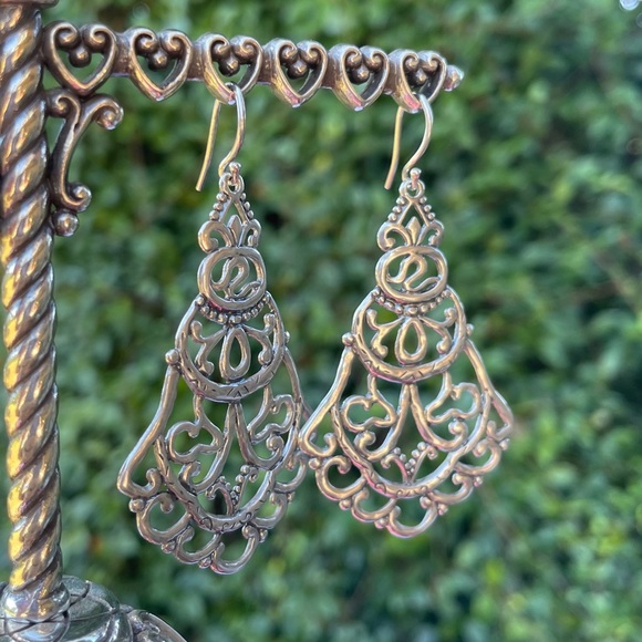 Silpada Sterling Silver Flamenco Flare Filigree Chandelier Ornate Earrings W2949 - Picture 5 of 15